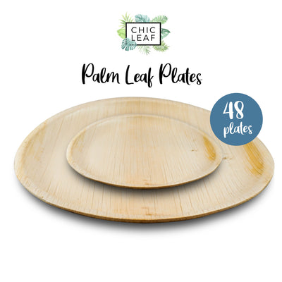 10" + 6" Palm Leaf Plates Round