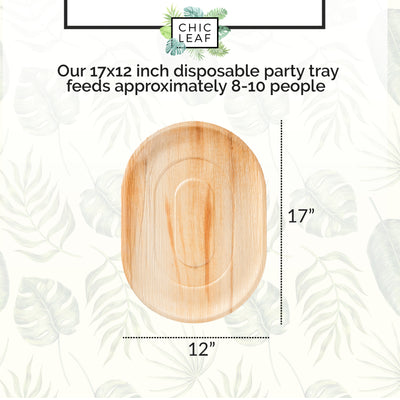 17" x 12" Large Palm Leaf Platters