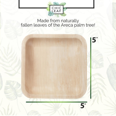 5" Square Palm Leaf Plates