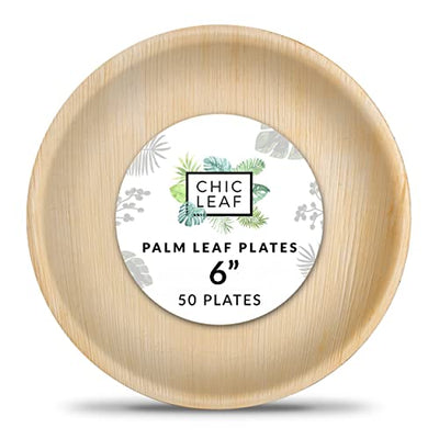 6" Round Palm Leaf Plates