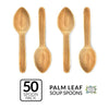 Chic Leaf Palm Leaf Soup Spoons 6 Inch (50 Pack) - Disposable Biodegradable Bamboo Design - Stronger than Wood Spoons and Plastic Spoons