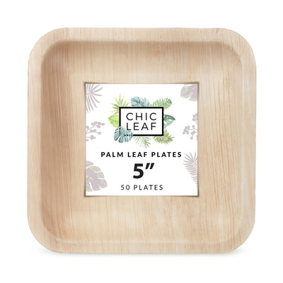 5" Square Palm Leaf Plates
