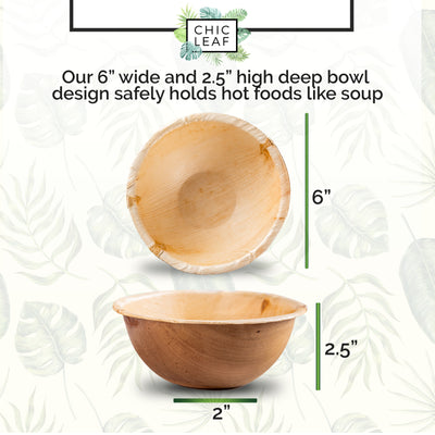 6" Palm Leaf Bowls (25 pk)
