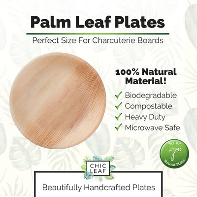 7" Round Palm Leaf Plates