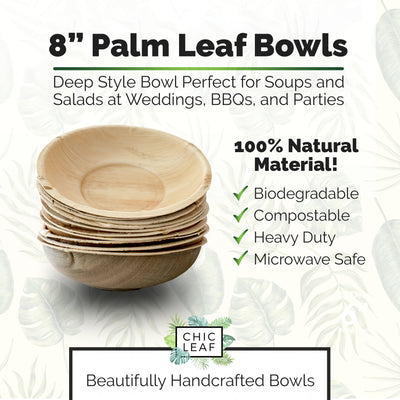 8" Palm Leaf Bowls (25 pk)