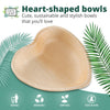 6.5" Heart-Shaped Palm Leaf Bowls